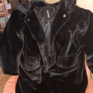 Luxurious Black Teddy Jacket